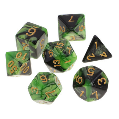 7 bucăți zaruri poliedrice, în două culori, zaruri poliedrice pentru RPG Dungeons and Dragons DND RPG MTG D20 D12 D10 D8 D6 D4 Joc de masă