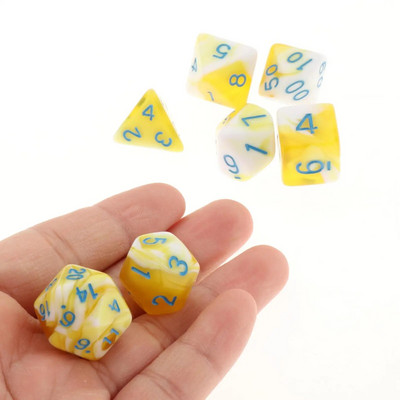 7 bucăți zaruri poliedrice, în două culori, zaruri poliedrice pentru RPG Dungeons and Dragons DND RPG MTG D20 D12 D10 D8 D6 D4 Joc de masă
