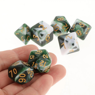 7 bucăți zaruri poliedrice, în două culori, zaruri poliedrice pentru RPG Dungeons and Dragons DND RPG MTG D20 D12 D10 D8 D6 D4 Joc de masă