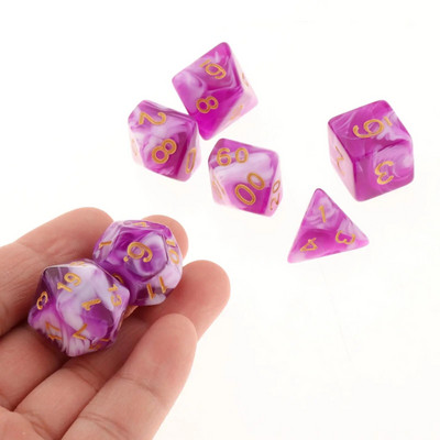 7 bucăți zaruri poliedrice, în două culori, zaruri poliedrice pentru RPG Dungeons and Dragons DND RPG MTG D20 D12 D10 D8 D6 D4 Joc de masă