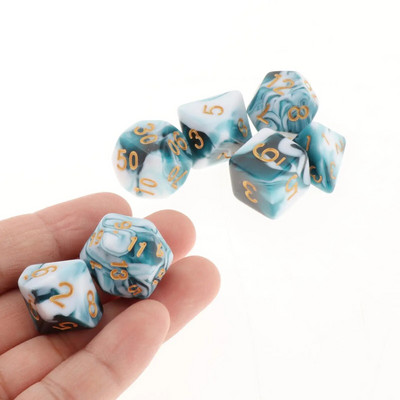 7 bucăți zaruri poliedrice, în două culori, zaruri poliedrice pentru RPG Dungeons and Dragons DND RPG MTG D20 D12 D10 D8 D6 D4 Joc de masă