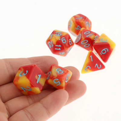 7 bucăți zaruri poliedrice, în două culori, zaruri poliedrice pentru RPG Dungeons and Dragons DND RPG MTG D20 D12 D10 D8 D6 D4 Joc de masă