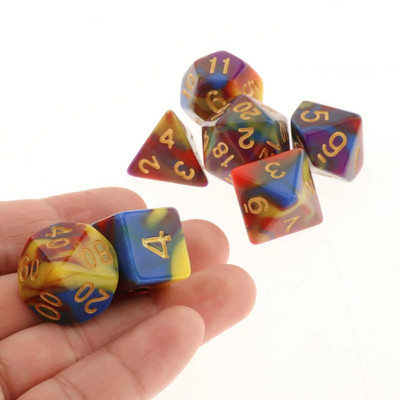 7 bucăți zaruri poliedrice, în două culori, zaruri poliedrice pentru RPG Dungeons and Dragons DND RPG MTG D20 D12 D10 D8 D6 D4 Joc de masă