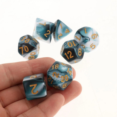 7 bucăți zaruri poliedrice, în două culori, zaruri poliedrice pentru RPG Dungeons and Dragons DND RPG MTG D20 D12 D10 D8 D6 D4 Joc de masă
