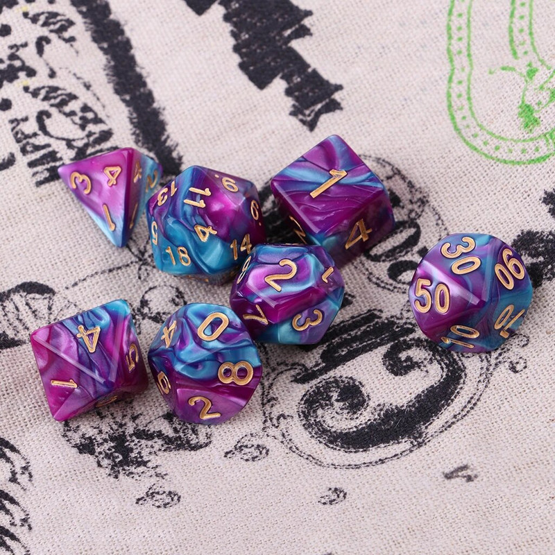 7 τμχ Polyhedral Dice Διπλά Χρώματα Πολυεδρικό παιχνίδι Ζάρια για RPG Dungeons and Dragons DND RPG MTG D20 D12 D10 D8 D6 D4 Επιτραπέζιο παιχνίδι