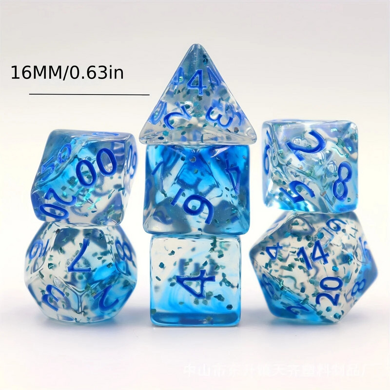 7gab pārnēsājams neregulāras formas kauliņu komplekts — lieliski piemērots galda spēlēm, ballītēm un ģimenes spēlēm!