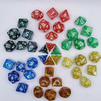 7 τμχ/σετ Polyhedral 7-Die σκαλιστό μοτίβο Ζάρια Σετ D4 D6 D8 D10 D% D12 D20 Dice Game Party Props Επιτραπέζια παιχνίδια ρόλων DND