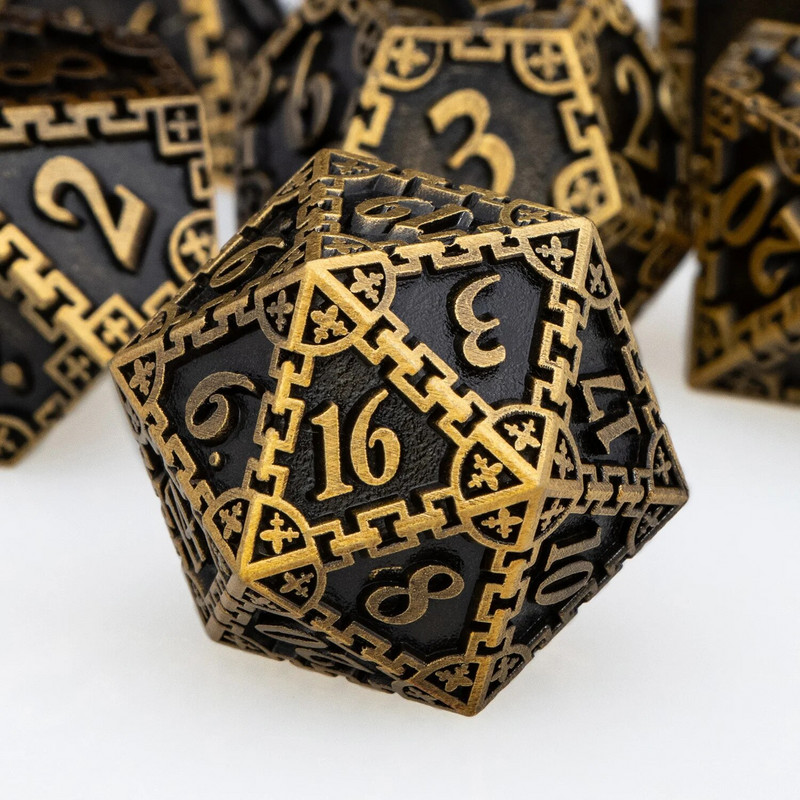 DND Dice Set Dungeon and Dragon Metal D and D Dice Set Polyhedral Dice RPG Παιχνίδια ρόλων 7PCS D&D Dice D20 D12 D10 D8 D6