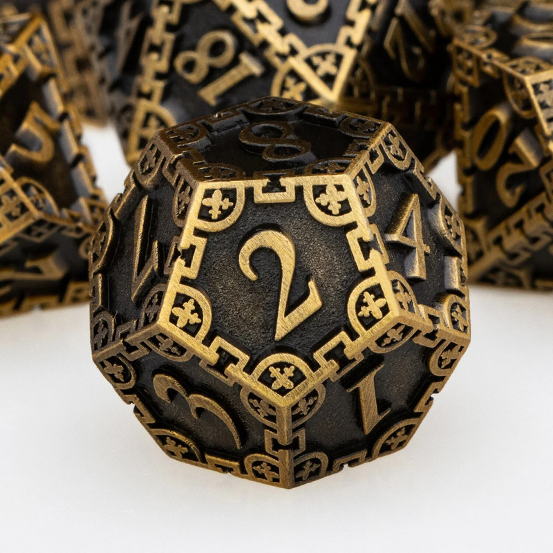 DND Dice Set Dungeon and Dragon Metal D and D Dice Set Polyhedral Dice RPG Παιχνίδια ρόλων 7PCS D&D Dice D20 D12 D10 D8 D6