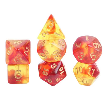 Joc de zaruri poliedric de 7 bucăți Joc de zaruri pentru joc de masă Dnd D4, D6, D8, D12, d20, D10 Set de zaruri Joc de masă Joc de masă