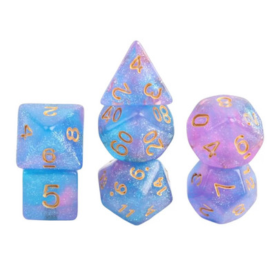 Joc de zaruri poliedric de 7 bucăți Joc de zaruri pentru joc de masă Dnd D4, D6, D8, D12, d20, D10 Set de zaruri Joc de masă Joc de masă