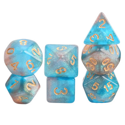 Joc de zaruri poliedric de 7 bucăți Joc de zaruri pentru joc de masă Dnd D4, D6, D8, D12, d20, D10 Set de zaruri Joc de masă Joc de masă