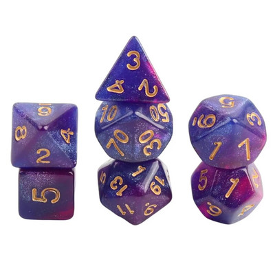 Joc de zaruri poliedric de 7 bucăți Joc de zaruri pentru joc de masă Dnd D4, D6, D8, D12, d20, D10 Set de zaruri Joc de masă Joc de masă