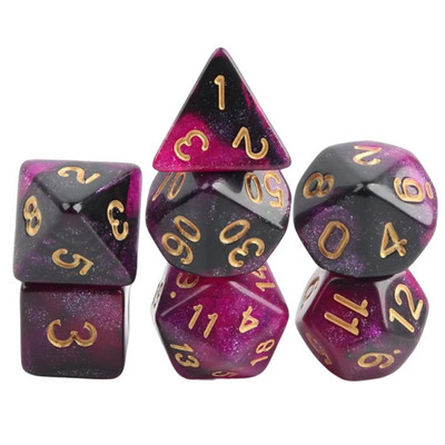 Joc de zaruri poliedric de 7 bucăți Joc de zaruri pentru joc de masă Dnd D4, D6, D8, D12, d20, D10 Set de zaruri Joc de masă Joc de masă