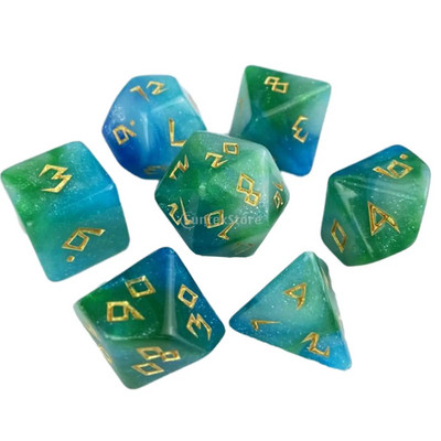 Joc de zaruri poliedric de 7 bucăți Joc de zaruri pentru joc de masă Dnd D4, D6, D8, D12, d20, D10 Set de zaruri Joc de masă Joc de masă