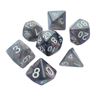 Joc de zaruri poliedric de 7 bucăți Joc de zaruri pentru joc de masă Dnd D4, D6, D8, D12, d20, D10 Set de zaruri Joc de masă Joc de masă