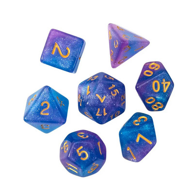 Joc de zaruri poliedric de 7 bucăți Joc de zaruri pentru joc de masă Dnd D4, D6, D8, D12, d20, D10 Set de zaruri Joc de masă Joc de masă