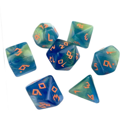 Joc de zaruri poliedric de 7 bucăți Joc de zaruri pentru joc de masă Dnd D4, D6, D8, D12, d20, D10 Set de zaruri Joc de masă Joc de masă
