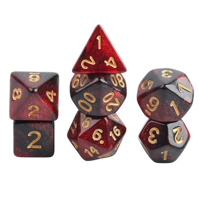 Joc de zaruri poliedric de 7 bucăți Joc de zaruri pentru joc de masă Dnd D4, D6, D8, D12, d20, D10 Set de zaruri Joc de masă Joc de masă