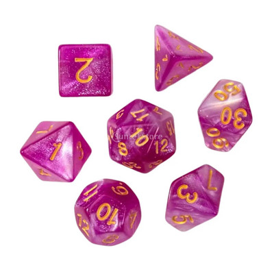Joc de zaruri poliedric de 7 bucăți Joc de zaruri pentru joc de masă Dnd D4, D6, D8, D12, d20, D10 Set de zaruri Joc de masă Joc de masă
