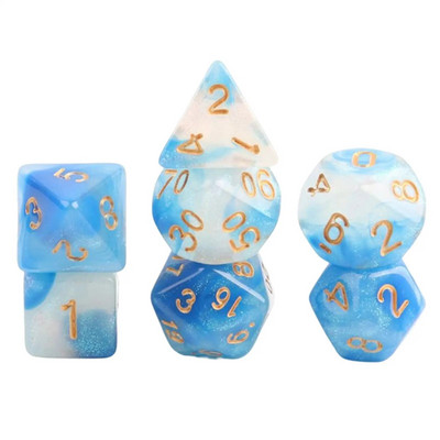 Joc de zaruri poliedric de 7 bucăți Joc de zaruri pentru joc de masă Dnd D4, D6, D8, D12, d20, D10 Set de zaruri Joc de masă Joc de masă