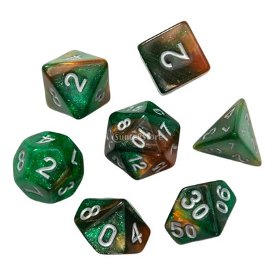 Joc de zaruri poliedric de 7 bucăți Joc de zaruri pentru joc de masă Dnd D4, D6, D8, D12, d20, D10 Set de zaruri Joc de masă Joc de masă