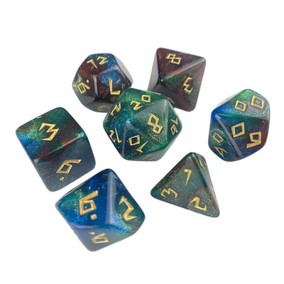 Joc de zaruri poliedric de 7 bucăți Joc de zaruri pentru joc de masă Dnd D4, D6, D8, D12, d20, D10 Set de zaruri Joc de masă Joc de masă