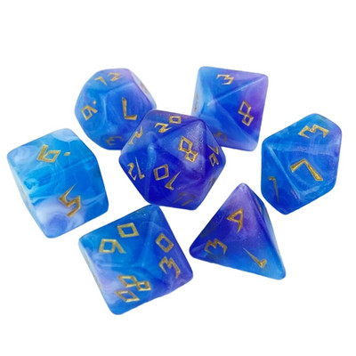 Joc de zaruri poliedric de 7 bucăți Joc de zaruri pentru joc de masă Dnd D4, D6, D8, D12, d20, D10 Set de zaruri Joc de masă Joc de masă