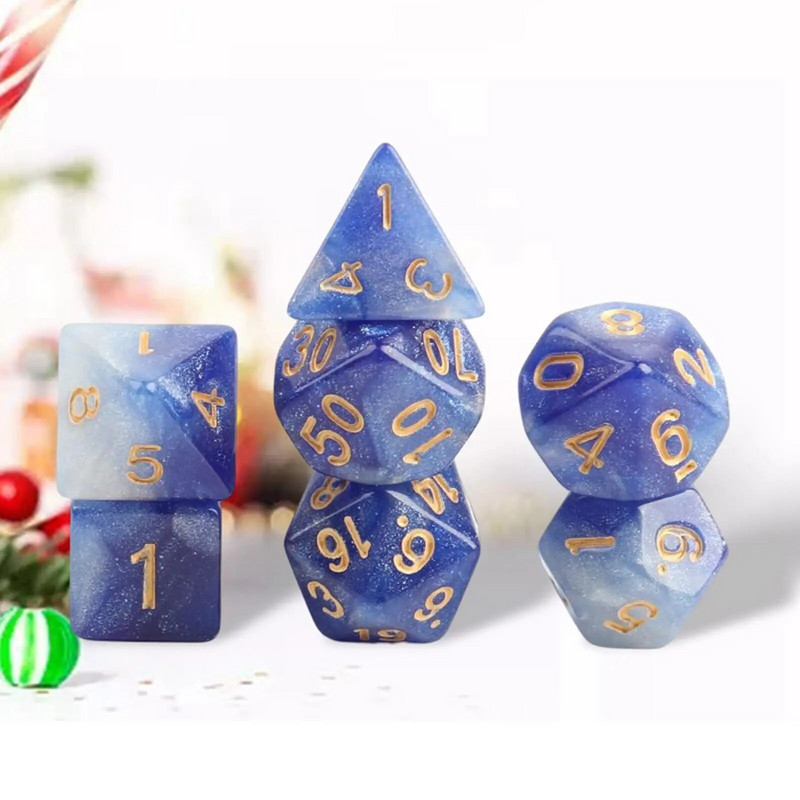 7gab Daudzskaldņu kauliņu ballīšu spēle Dnd galda spēlei D4, D6, D8, D12, d20, D10 kauliņu komplekta galda spēle.