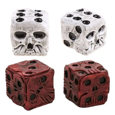 2Pcs Scary Skull Dices Halloween Dices Skeleton Dices Cube Dices For Club Pub Halloween Party Outdoor Board Game Dices Toys