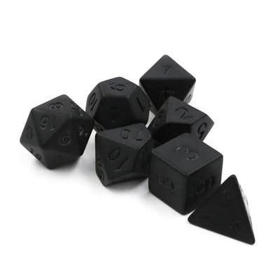 7pcs/lot Matte Black Dice Set D4 D6 D8 D10 D% D12 D20 Digitalne kockice Zabava Party Stolne igre Polihedral Dice