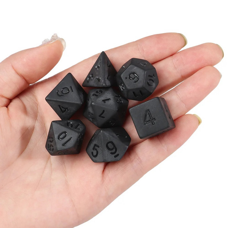 7pcs/lot Matte Black Dice Set D4 D6 D8 D10 D% D12 D20 Digitalne kockice Zabava Party Stolne igre Polihedral Dice