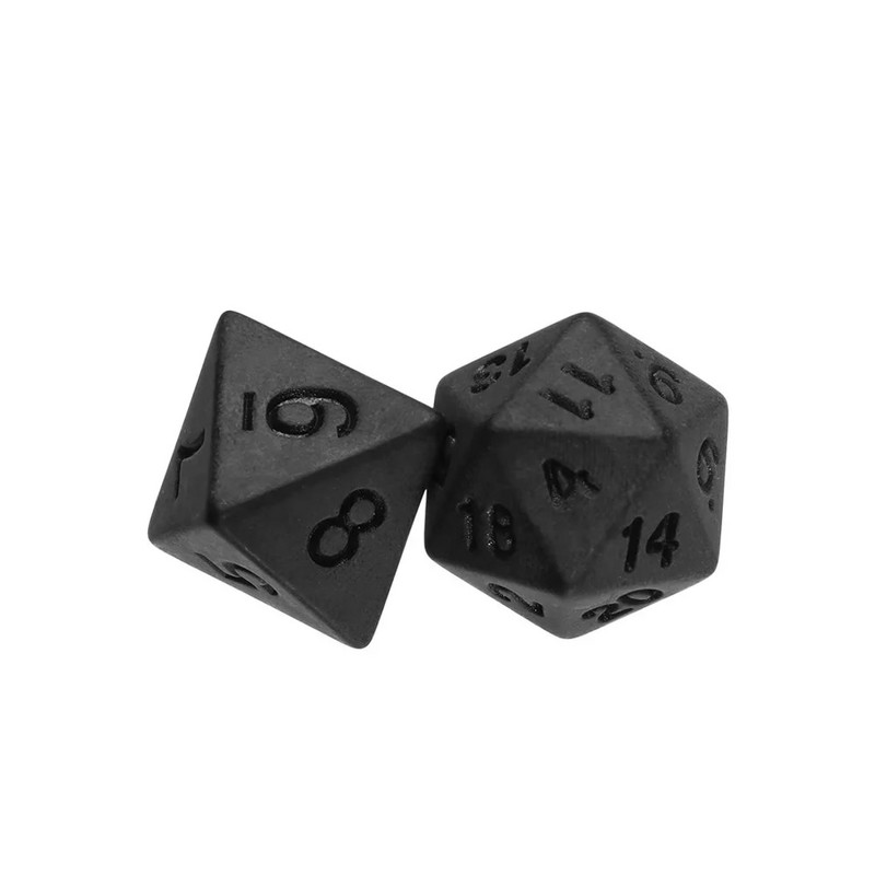7pcs/lot Matte Black Dice Set D4 D6 D8 D10 D% D12 D20 Digitalne kockice Zabava Party Stolne igre Polihedral Dice