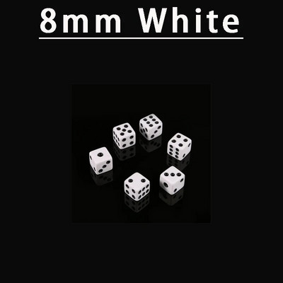 50 GAB 8 MM 10 MM kvadrātveida kauliņu atjautības spēle Sūtīt bērniem — 6 pusēji kauliņi — DIY spēles aksesuārs, mazs izmērs 8 mm, melnbalts kubs