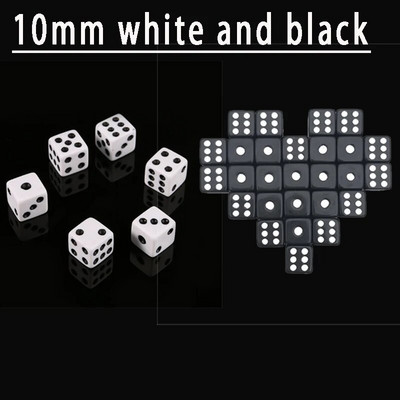 50 GAB 8 MM 10 MM kvadrātveida kauliņu atjautības spēle Sūtīt bērniem — 6 pusēji kauliņi — DIY spēles aksesuārs, mazs izmērs 8 mm, melnbalts kubs
