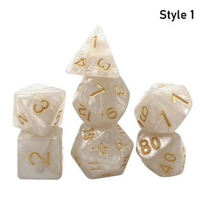 7 gab krāsaini digitāli kauliņu sveķu galda izklaide Tarot spēles ballīšu rotaļlietas, daudzskaldnis DND kauliņu galda galda lomu spēlēšanai