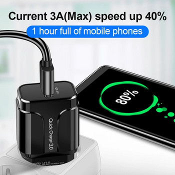 3A Бързо зареждане 3.0 USB зарядно устройство ЕС Стенен адаптер за зарядно за мобилен телефон за iPhone X MAX 7 8 QC3.0 Бързо зареждане за Samsung Xiaomi