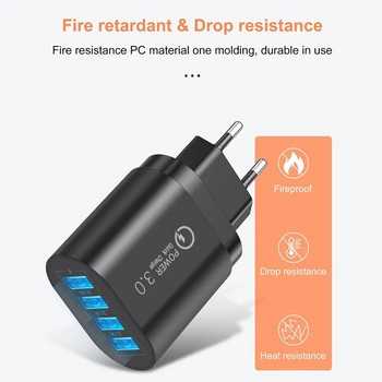 Olaf 60W USB Charger Fast Charger 4USB Charger Quick charge 3.0 Adapter Mobile Phone for iPhone 14 13 Xiaomi Huawei Samsung Poco