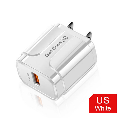 Încărcător USB 3A de încărcare rapidă 3.0 pentru iPhone 12 11 Pro Adaptor de încărcare pentru telefon mobil de perete UE QC3.0 Încărcare rapidă pentru Samsung Xiaomi