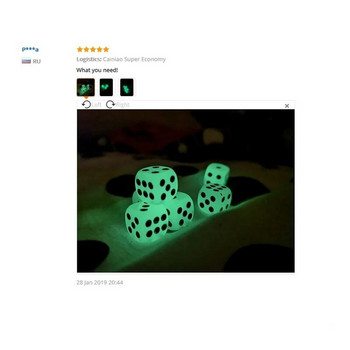 6 τεμ./παρτίδα 14 mm 6 όψεων Noctilucent Dice Cubes Set Night Light Luminous Funny Night Bar KTV Entertainment Παιχνίδι Ζάρια για παιχνίδια