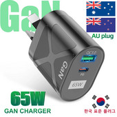 GTWIN 65W GaN încărcător australian NewZealand AU Plug USB C Telefon Adaptor de încărcare rapidă Tip C Călătorie iPhone Încărcătoare rapide Cap