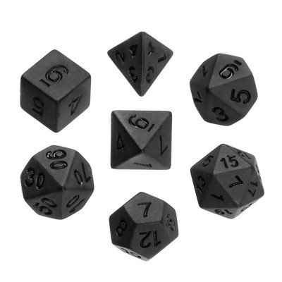 7 bucăți/set zaruri poliedrice negre set zaruri pentru TRPG accesorii DND zaruri poliedrice pentru joc de cărți de masă, jocuri de matematică