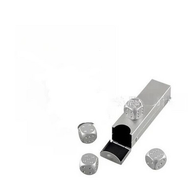 Zaruri din aliaj de aluminiu, argint pur, de lux, cu cutie rafinată, joc de dominos, camping, poker, KTV, bar, accesorii pentru petreceri, set de zaruri