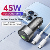 Încărcător de mașină PD 45W USB Încărcare rapidă 4.0 3.0 FCP SCP Tip C pentru Xiaomi iPhone 11 12 13 14 Pro Max Încărcare rapidă pentru telefon de mașină