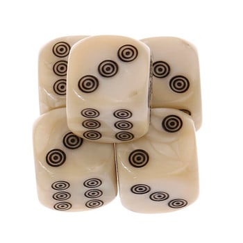10 бр. 16 мм акрилни зарове от слонова кост D6 зарове за настолна игра Кръгли развлечения Парти кубчета Маджонг Аксесоари Зарове