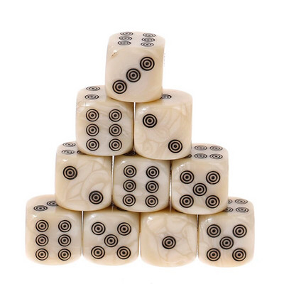 10 buc zaruri acrilice fildeș 16 mm zaruri D6 zaruri pentru jocuri de masă cuburi rotunde de divertisment pentru petrecere accesorii Mahjong zaruri