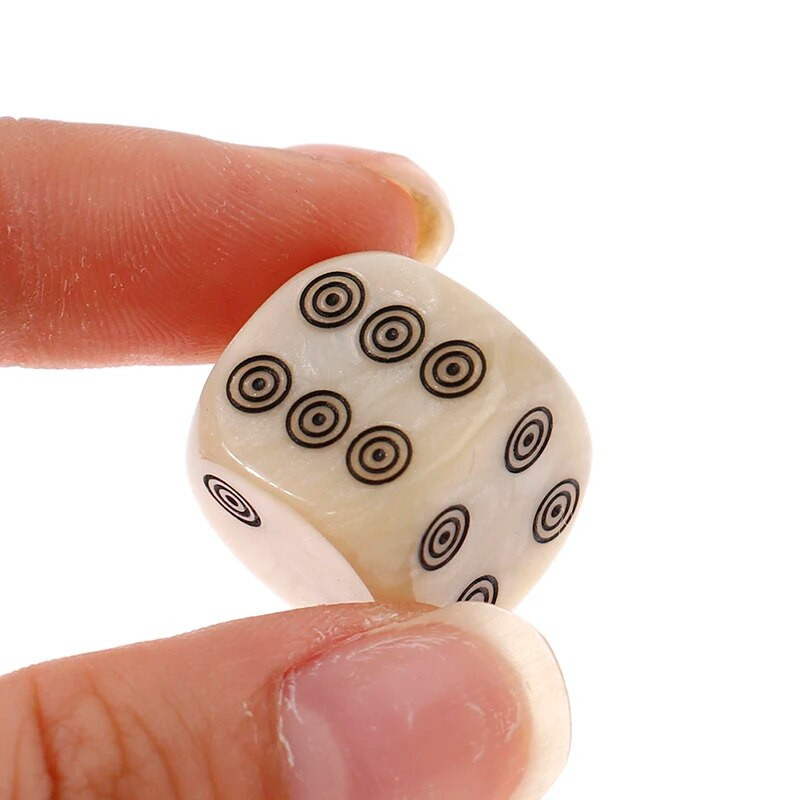 10 gab. 16 mm akrila ziloņkaula kauliņš D6 kauliņš galda spēlēm, apaļas izklaides ballītes kubi madžongs aksesuāri