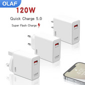 Încărcător USB 120W Standard UE/SUA/UK Încărcare super rapidă pentru telefon mobil QC 3.0 Cap încărcător pentru Xiaomi Redmi iPhone Samsung Adaptor