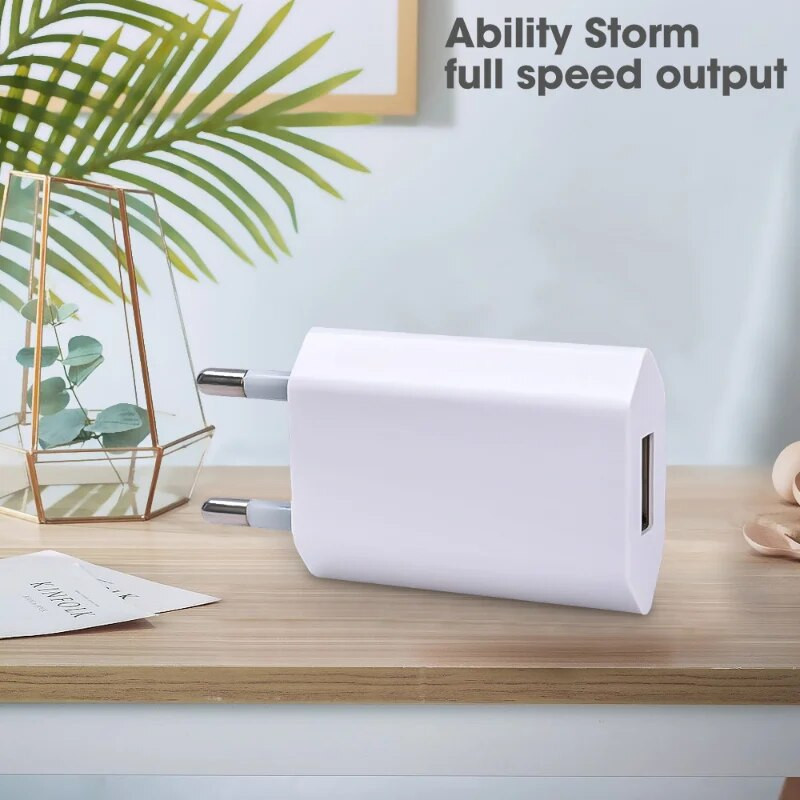 5V 1A EU mobiliojo telefono įkroviklis greito įkrovimo įkroviklis iPhone Samsung vieno USB prievado greito įkroviklio lizdo kubo telefono adapteris