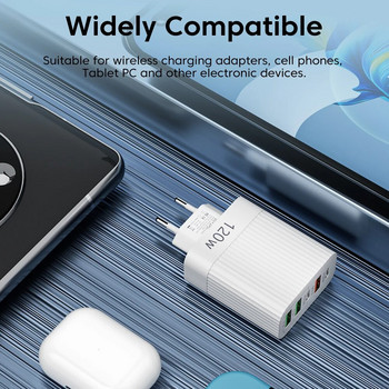 Olaf 120W USB Type-C Φορτιστές κινητών τηλεφώνων Γρήγορη φόρτιση 5 Θύρες USB C Φορτιστής Προσαρμογέας ρεύματος για Samsung Xiaomi iPhone QC3.0